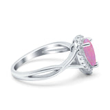Teardrop Pear Twist Infinity Shank Wedding Ring Simulated Cubic Zirconia 925 Sterling Silver