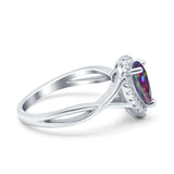 Teardrop Pear Twist Infinity Shank Wedding Ring Simulated Cubic Zirconia 925 Sterling Silver