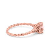 Art Deco Cushion Three Stone Wedding Bridal Ring Round Simulated Cubic Zirconia 925 Sterling Silver