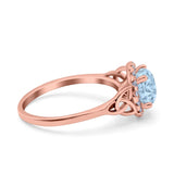 Halo Art Deco Wedding Engagement Ring Round Simulated Cubic Zirconia 925 Sterling Silver