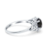 Halo Art Deco Wedding Engagement Ring Round Simulated Cubic Zirconia 925 Sterling Silver