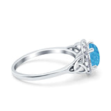 Halo Art Deco Wedding Engagement Ring Round Simulated Cubic Zirconia 925 Sterling Silver