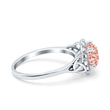 Halo Art Deco Wedding Engagement Ring Round Simulated Cubic Zirconia 925 Sterling Silver