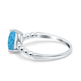 Teardrop Art Deco Pear Wedding Engagement Ring Round Simulated Cubic Zirconia 925 Sterling Silver