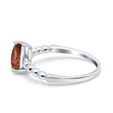 Teardrop Art Deco Pear Wedding Engagement Ring Round Simulated Cubic Zirconia 925 Sterling Silver