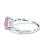 Teardrop Art Deco Pear Wedding Engagement Ring Round Simulated Cubic Zirconia 925 Sterling Silver