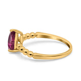 Teardrop Art Deco Pear Wedding Engagement Ring Round Simulated Cubic Zirconia 925 Sterling Silver