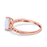 Teardrop Art Deco Pear Wedding Engagement Ring Round Simulated Cubic Zirconia 925 Sterling Silver