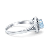 Celtic Halo Art Deco Wedding Engagement Ring Round Simulated Cubic Zirconia 925 Sterling Silver