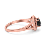 Celtic Halo Art Deco Wedding Engagement Ring Round Simulated Cubic Zirconia 925 Sterling Silver