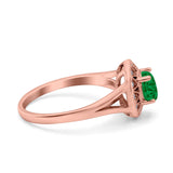 Celtic Halo Art Deco Wedding Engagement Ring Round Simulated Cubic Zirconia 925 Sterling Silver