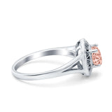 Celtic Halo Art Deco Wedding Engagement Ring Round Simulated Cubic Zirconia 925 Sterling Silver