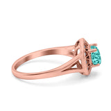 Celtic Halo Art Deco Wedding Engagement Ring Round Simulated Cubic Zirconia 925 Sterling Silver