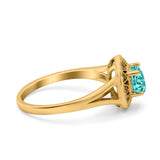 Celtic Halo Art Deco Wedding Engagement Ring Round Simulated Cubic Zirconia 925 Sterling Silver