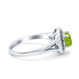 Celtic Halo Art Deco Wedding Engagement Ring Round Simulated Cubic Zirconia 925 Sterling Silver