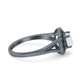 Celtic Halo Art Deco Wedding Engagement Ring Round Simulated Cubic Zirconia 925 Sterling Silver