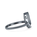 Art Deco Solitaire Accent Pear Wedding Engagement Bridal Ring Band Round Simulated Cubic Zirconia 925 Sterling Silver