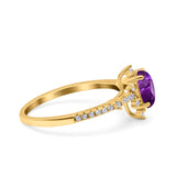 Starburst Teardrop Dainty Art Deco Pear Wedding Bridal Ring Round Simulated Cubic Zirconia 925 Sterling Silver