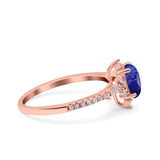 Starburst Teardrop Dainty Art Deco Pear Wedding Bridal Ring Round Simulated Cubic Zirconia 925 Sterling Silver