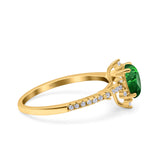 Starburst Teardrop Dainty Art Deco Pear Wedding Bridal Ring Round Simulated Cubic Zirconia 925 Sterling Silver