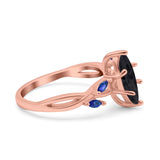 Infinity Twist Sapphire Marquise Wedding Ring Simulated Cubic Zirconia 925 Sterling Silver