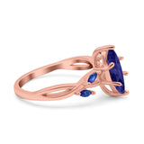 Infinity Twist Sapphire Marquise Wedding Ring Simulated Cubic Zirconia 925 Sterling Silver