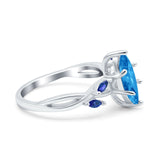 Infinity Twist Sapphire Marquise Wedding Ring Simulated Cubic Zirconia 925 Sterling Silver