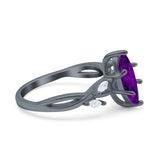 Infinity Twist Marquise Art Deco Engagement Ring Simulated Cubic Zirconia 925 Sterling Silver