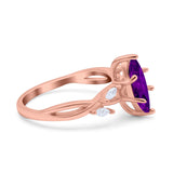 Infinity Twist Marquise Art Deco Engagement Ring Simulated Cubic Zirconia 925 Sterling Silver