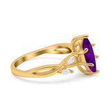 Infinity Twist Marquise Art Deco Engagement Ring Simulated Cubic Zirconia 925 Sterling Silver