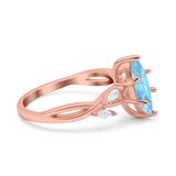 Infinity Twist Marquise Art Deco Engagement Ring Simulated Cubic Zirconia 925 Sterling Silver