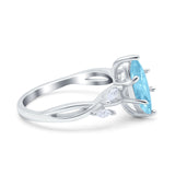 Infinity Twist Marquise Art Deco Engagement Ring Simulated Cubic Zirconia 925 Sterling Silver