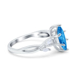 Infinity Twist Marquise Art Deco Engagement Ring Simulated Cubic Zirconia 925 Sterling Silver