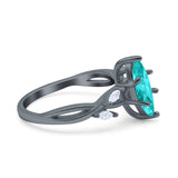 Infinity Twist Marquise Art Deco Engagement Ring Simulated Cubic Zirconia 925 Sterling Silver