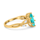 Infinity Twist Marquise Art Deco Engagement Ring Simulated Cubic Zirconia 925 Sterling Silver
