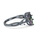 Infinity Twist Marquise Art Deco Engagement Ring Simulated Cubic Zirconia 925 Sterling Silver