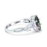 Infinity Twist Marquise Art Deco Engagement Ring Simulated Cubic Zirconia 925 Sterling Silver