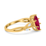 Infinity Twist Marquise Art Deco Engagement Ring Simulated Cubic Zirconia 925 Sterling Silver