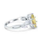 Infinity Twist Marquise Art Deco Engagement Ring Simulated Cubic Zirconia 925 Sterling Silver