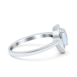 Teardrop Pear Art Deco Wedding Bridal Engagement Ring Round Simulated Cubic Zirconia 925 Sterling Silver