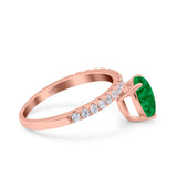 Teardrop Art Deco Pear Wedding Bridal Ring Round Simulated Cubic Zirconia 925 Sterling Silver