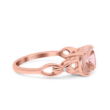 Art Deco Cushion Cut Wedding Engagement Bridal Ring Simulated Cubic Zirconia 925 Sterling Silver