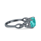 Art Deco Cushion Cut Wedding Engagement Bridal Ring Simulated Cubic Zirconia 925 Sterling Silver