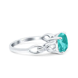 Art Deco Cushion Cut Wedding Engagement Bridal Ring Simulated Cubic Zirconia 925 Sterling Silver