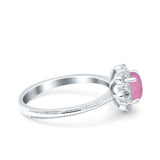 Halo Floral Style Art Deco Round Wedding Engagement Ring Simulated Cubic Zirconia 925 Sterling Silver