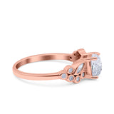 Vintage Style Art Deco Cushion and Marquise Wedding Engagement Ring Simulated Cubic Zirconia 925 Sterling Silver