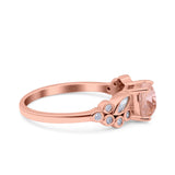 Vintage Style Art Deco Cushion and Marquise Wedding Engagement Ring Simulated Cubic Zirconia 925 Sterling Silver