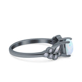 Vintage Style Art Deco Cushion and Marquise Wedding Engagement Ring Simulated Cubic Zirconia 925 Sterling Silver