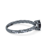 Vintage Style Twisted Half Eternity Band Marquise Wedding Engagement Ring Simulated Cubic Zirconia 925 Sterling Silver