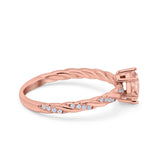 Vintage Style Twisted Half Eternity Band Marquise Wedding Engagement Ring Simulated Cubic Zirconia 925 Sterling Silver